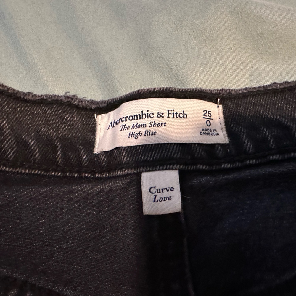 Abercrombie High Rise Black Denim Short